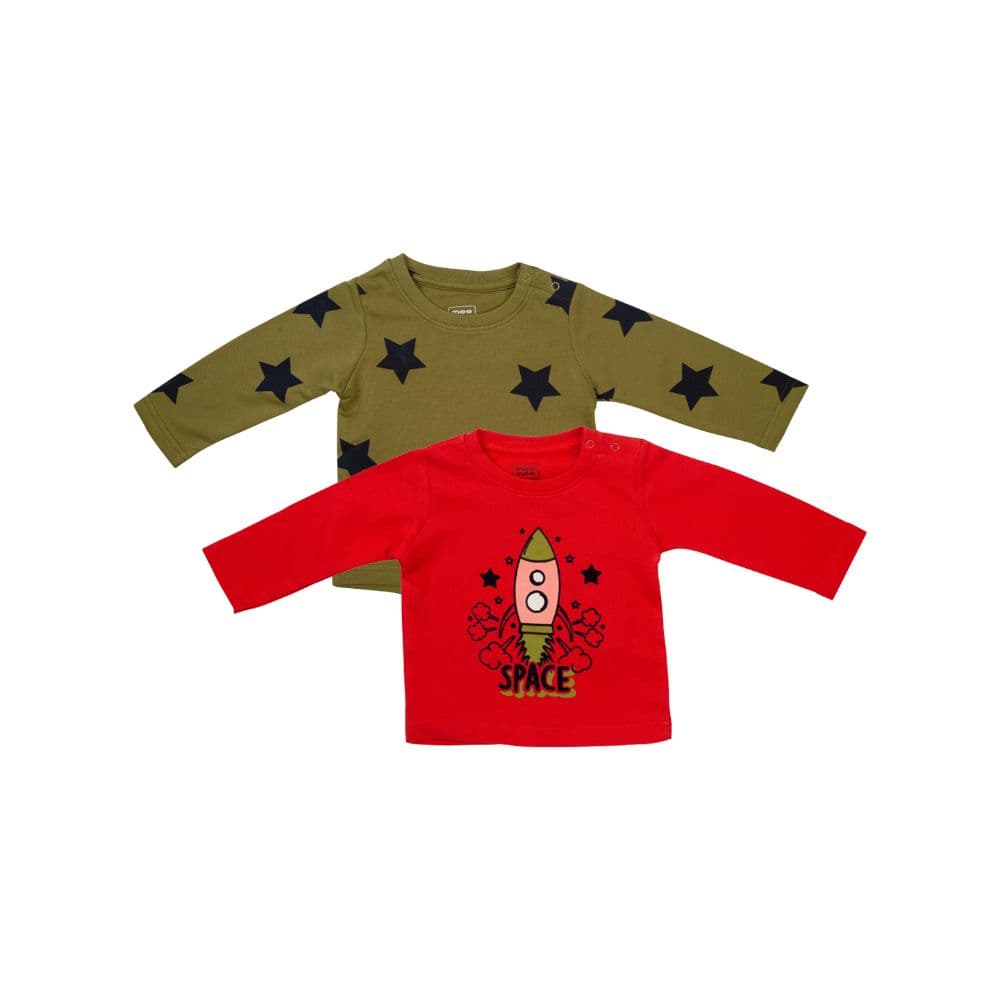 Mee Mee Boys Pack Of 2 T-Shirt – Red & Light Olive
